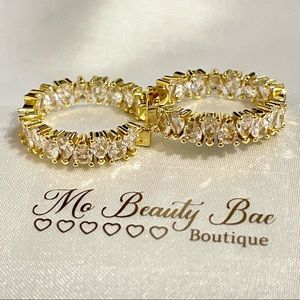 Gold Crystal Hoop Earrings